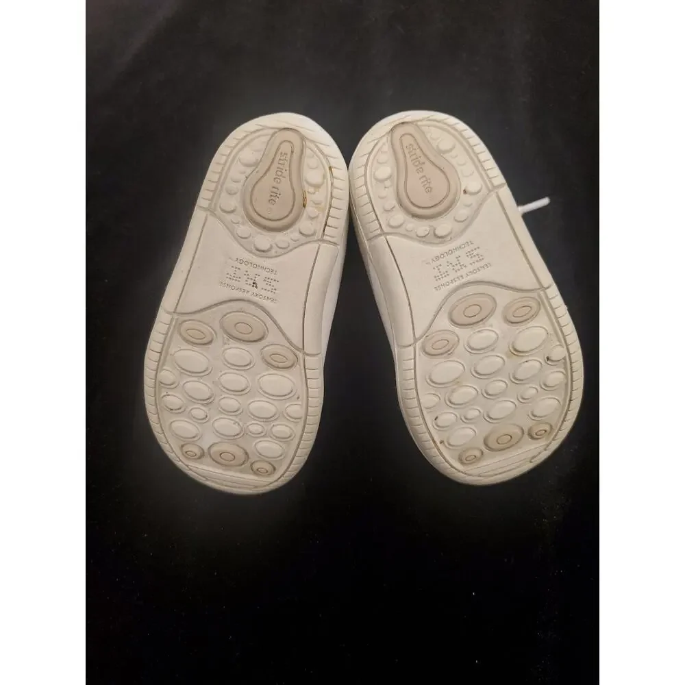 Stride Rite White Elliot Baby Toddler Leather Walking Shoes Boys 4.5W